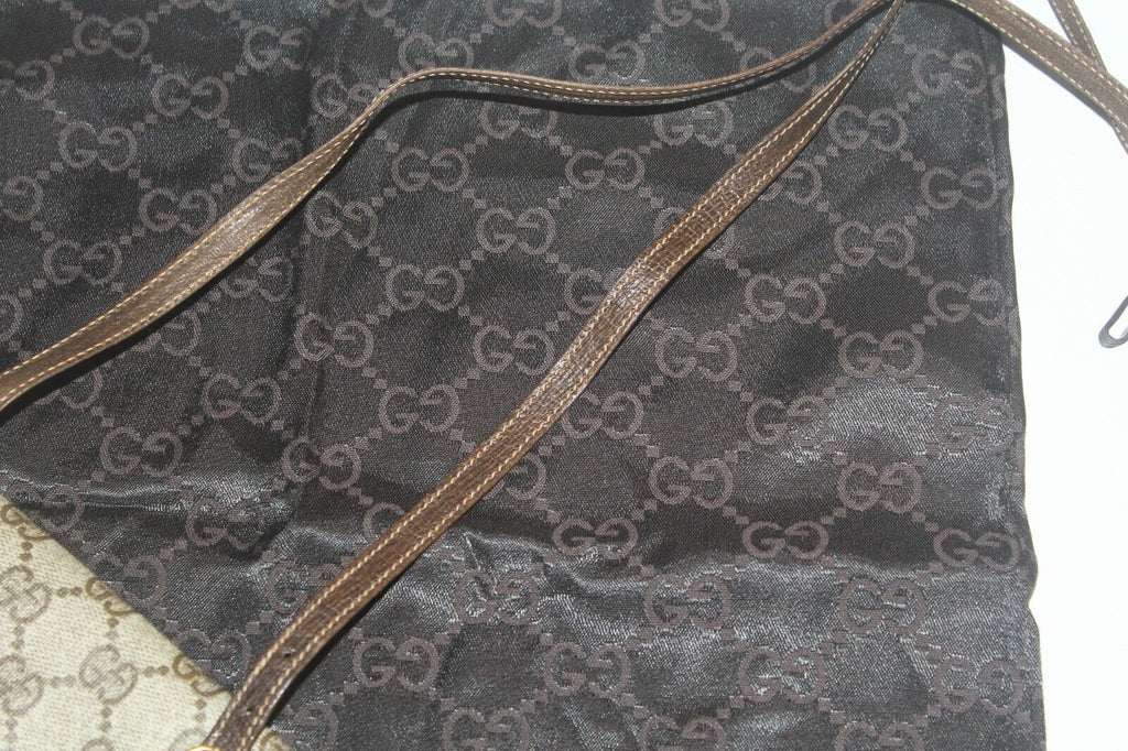 Vintage GUCCI Brown GG Monogram Canvas Small Shoulder Crossbody Bag Authentic